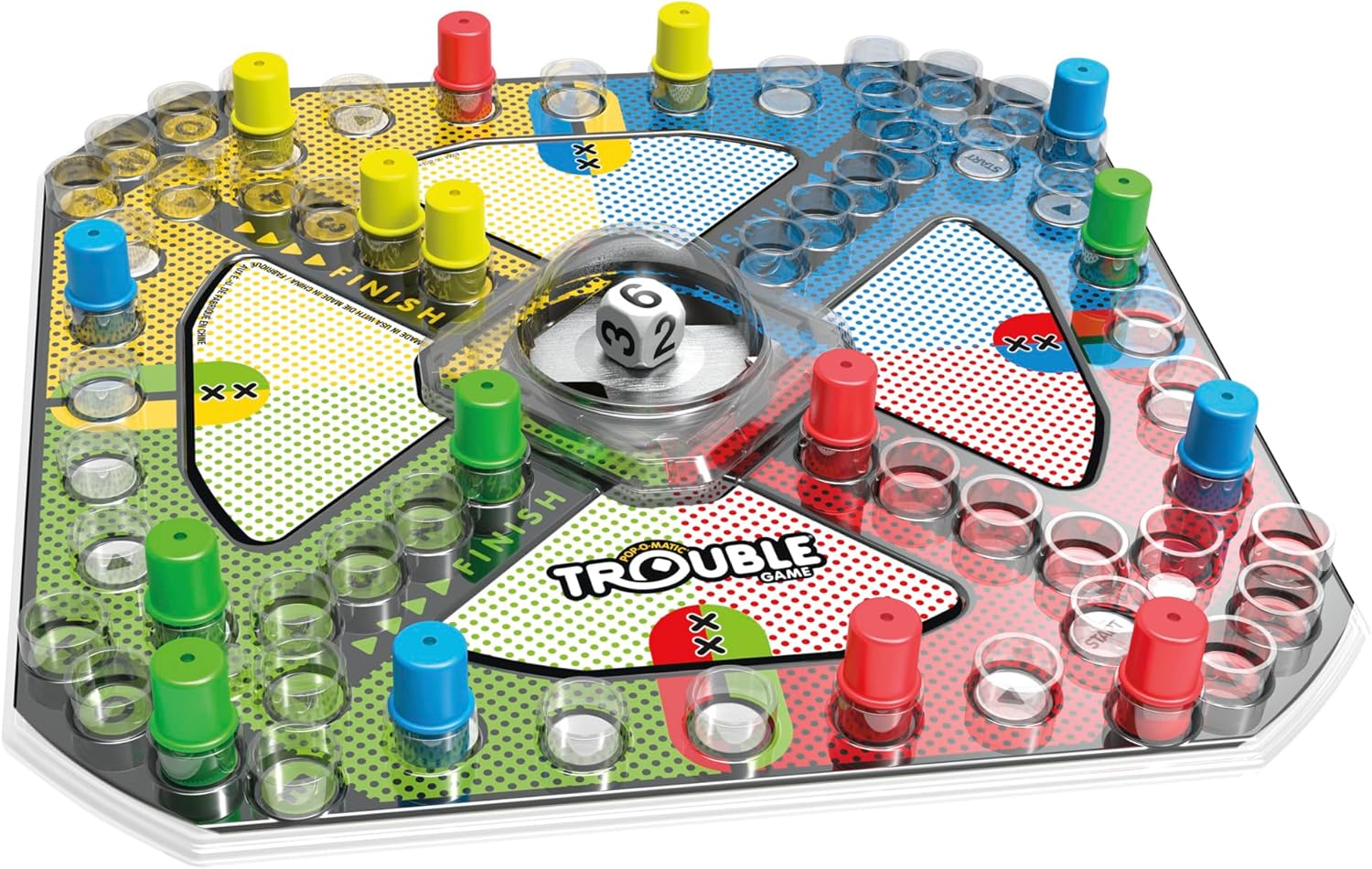 Hasbro Gaming Trouble Kids Board Game, Pop-o-Matic Trouble Game, Kids Games for 2-4 Players, Family Board Games for Kids, Kids Gifts, Ages 5 and Up, Packaging May Vary